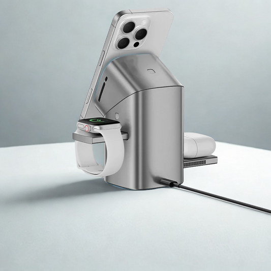 Cargador Inalámbrico 3 en 1 Qi2 – Magnetismo, Velocidad y Estilo